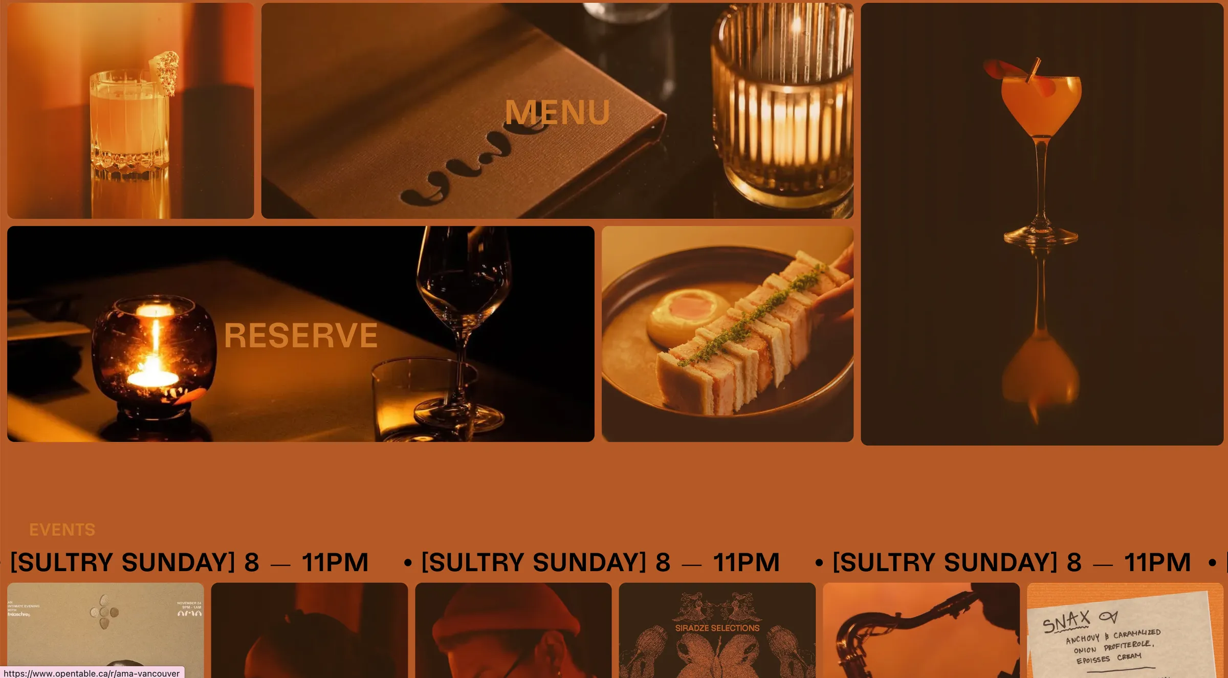 AMA Raw Bar's website home page