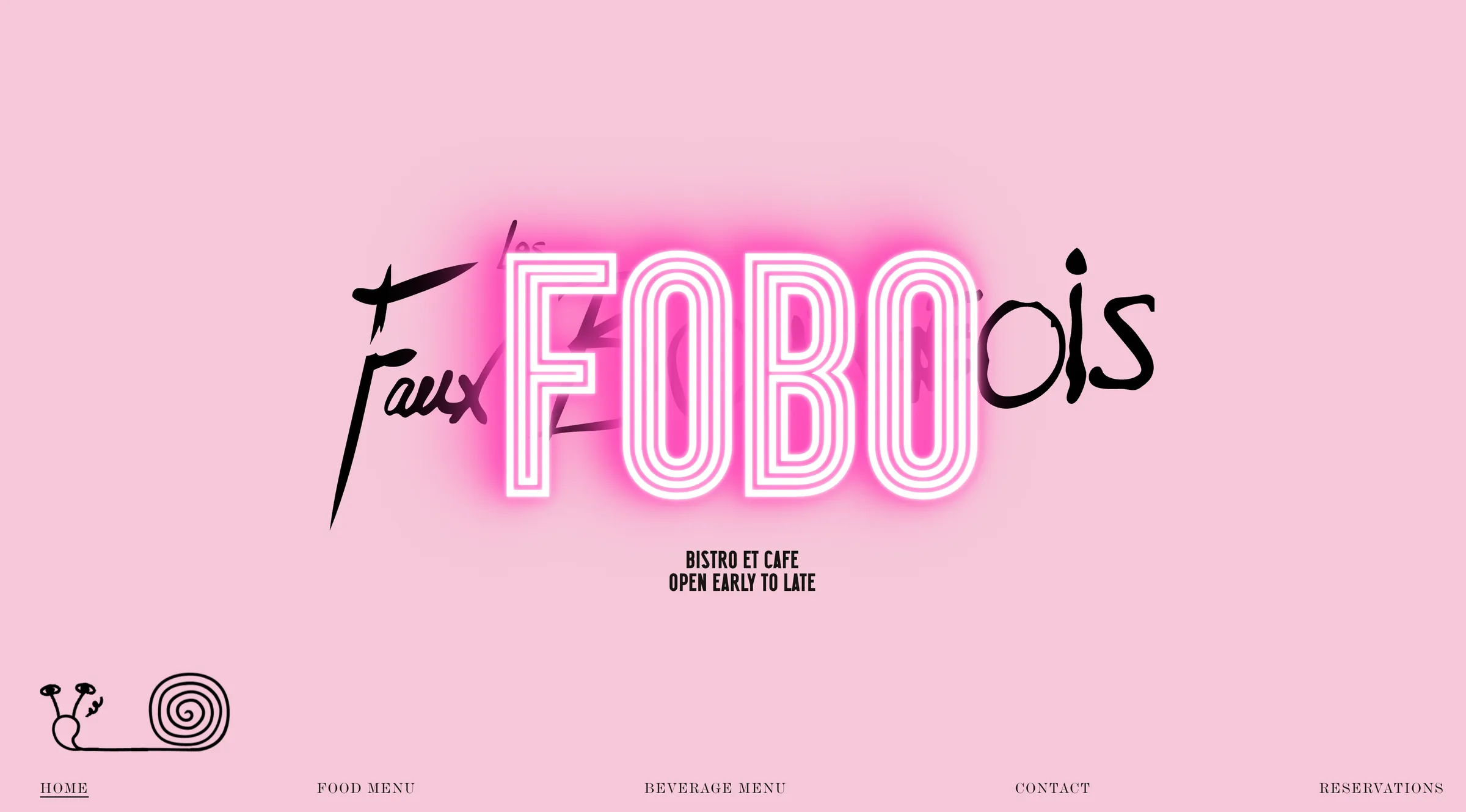 Les Faux Bourgeois's website on desktop