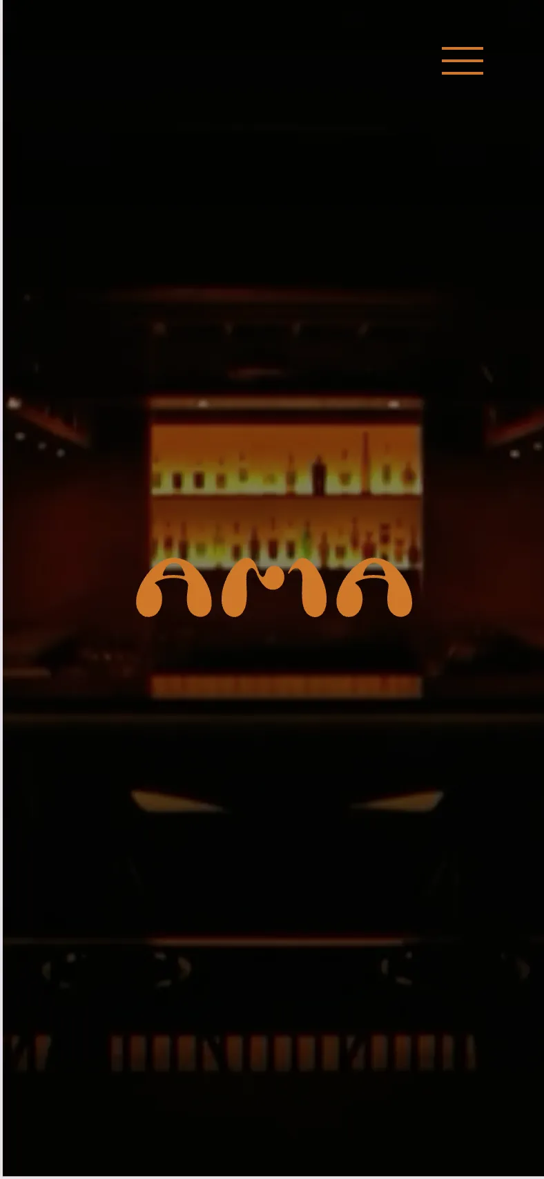AMA Raw Bar's website on a phone
