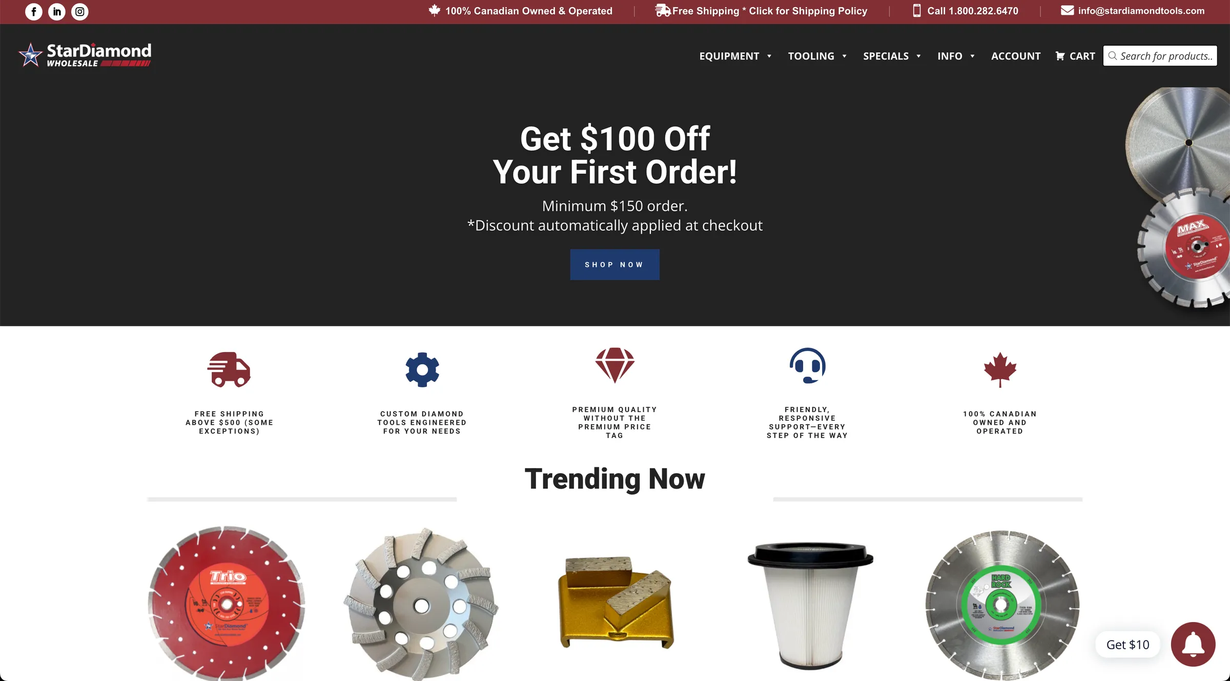 Star Diamond Tools's website home page